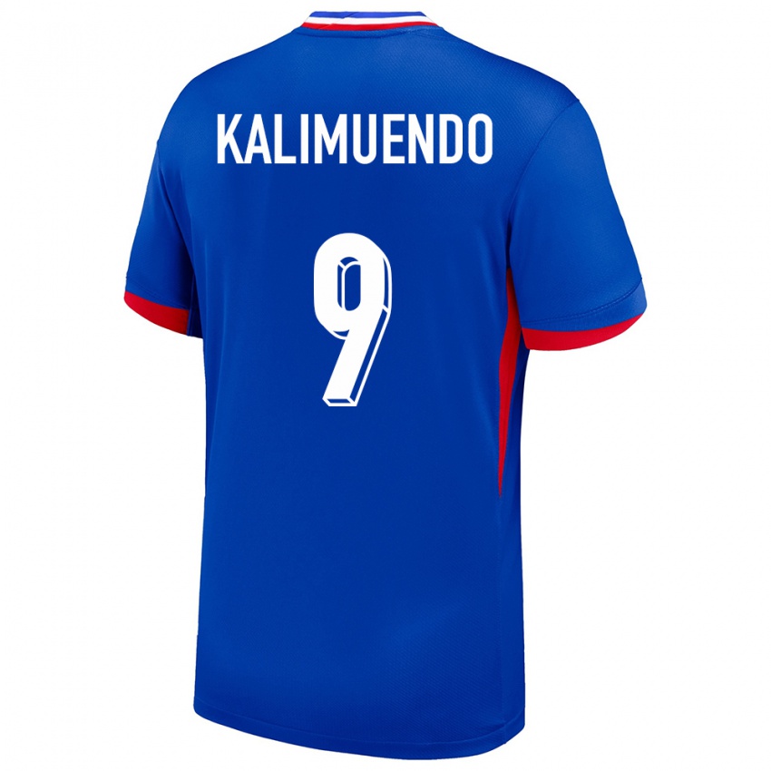 Heren Frankrijk Arnaud Kalimuendo #9 Blauw Thuisshirt Thuistenue 24-26 T-Shirt