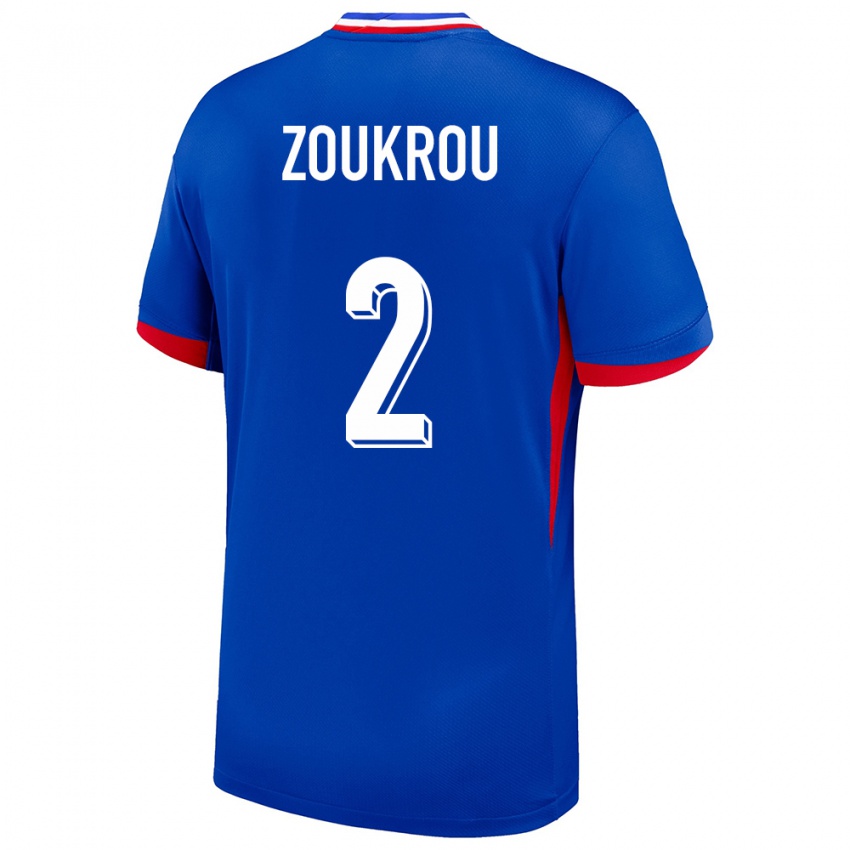 Heren Frankrijk Tanguy Zoukrou #2 Blauw Thuisshirt Thuistenue 24-26 T-Shirt