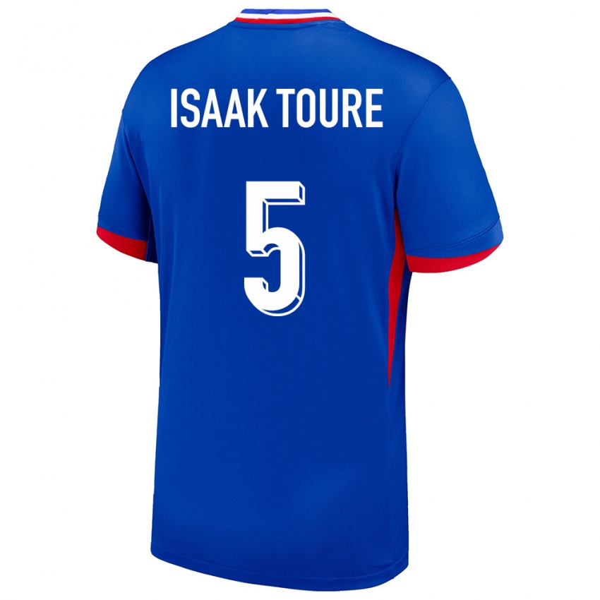 Heren Frankrijk Souleymane Isaak Toure #5 Blauw Thuisshirt Thuistenue 24-26 T-Shirt