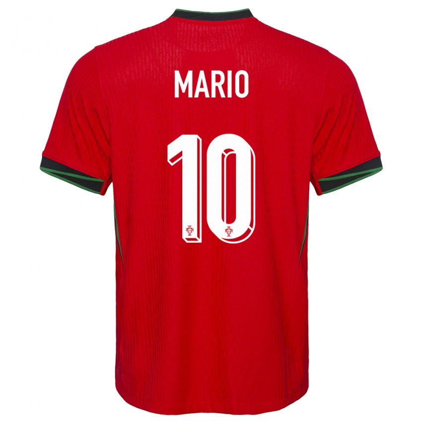 Heren Portugal Joao Mario #10 Rood Thuisshirt Thuistenue 24-26 T-Shirt