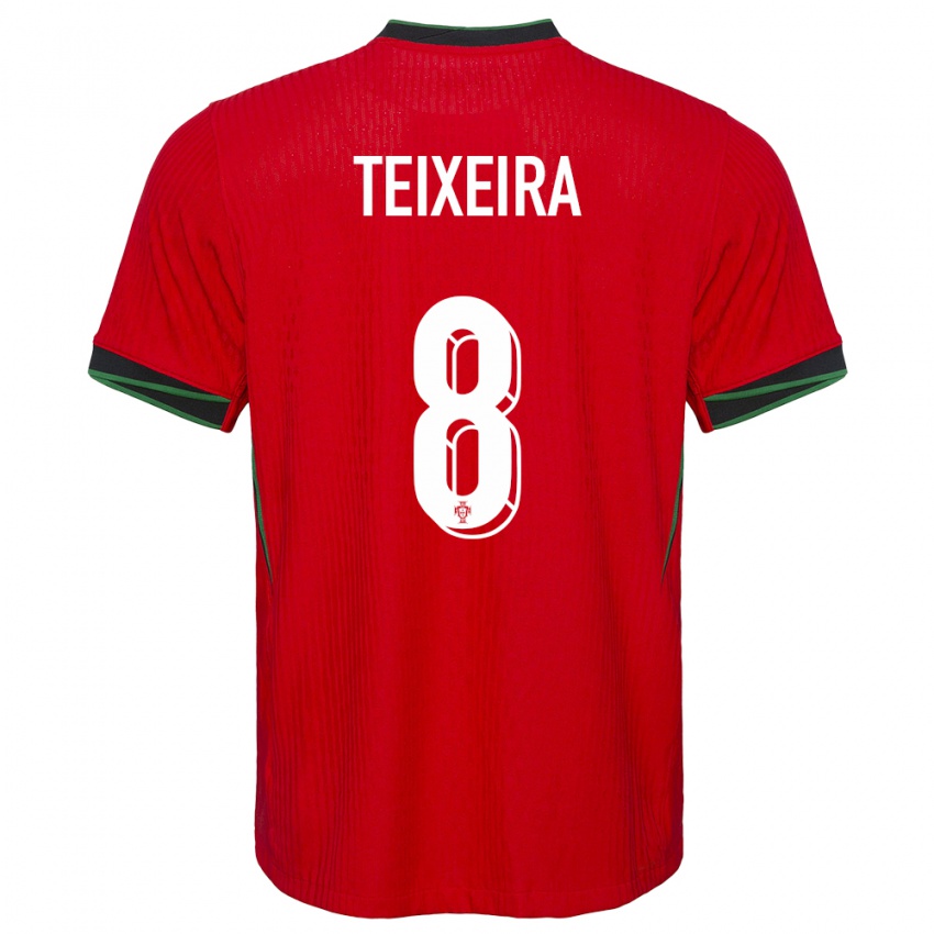 Heren Portugal Joao Teixeira #8 Rood Thuisshirt Thuistenue 24-26 T-Shirt