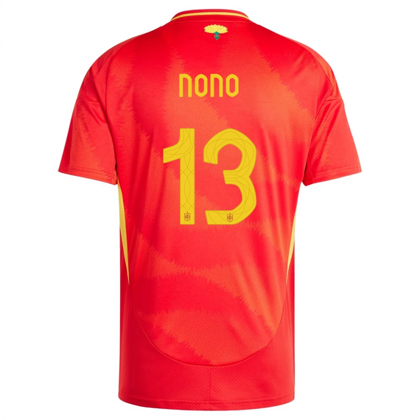 Heren Spanje Nono #13 Rood Thuisshirt Thuistenue 24-26 T-Shirt