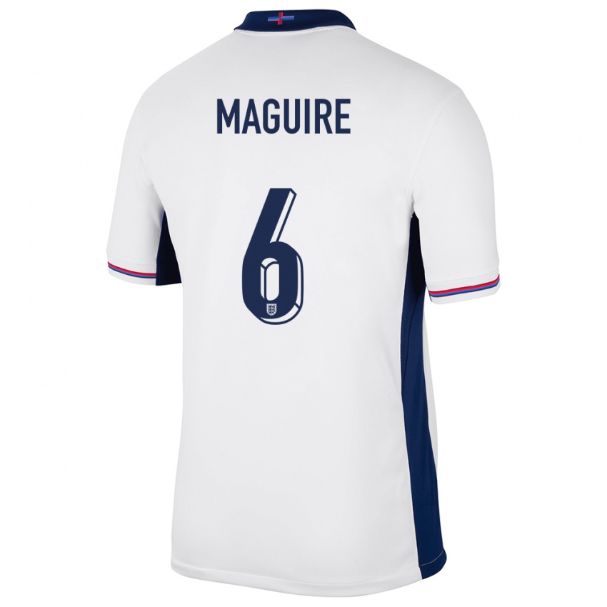 Heren Engeland Harry Maguire #6 Wit Thuisshirt Thuistenue 24-26 T-Shirt