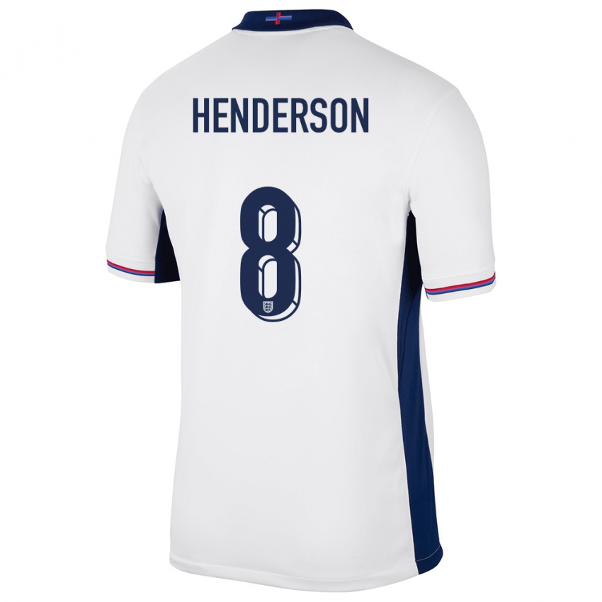 Heren Engeland Jordan Henderson #8 Wit Thuisshirt Thuistenue 24-26 T-Shirt