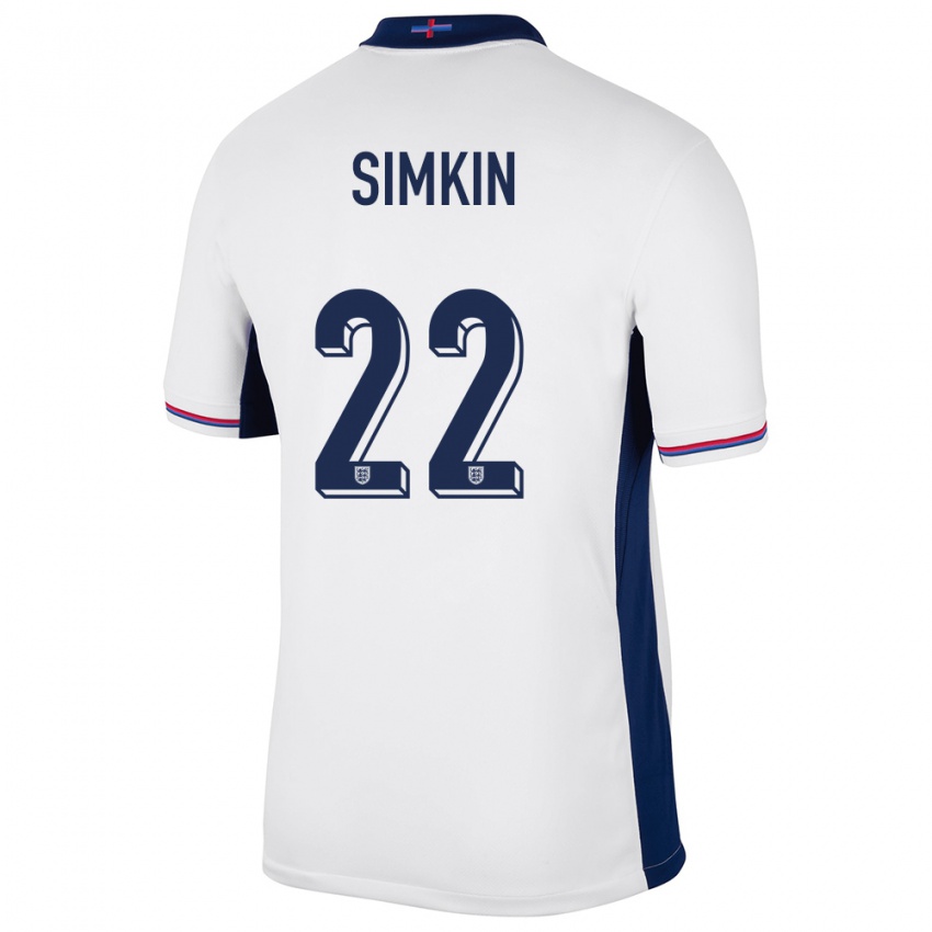 Heren Engeland Tommy Simkin #22 Wit Thuisshirt Thuistenue 24-26 T-Shirt