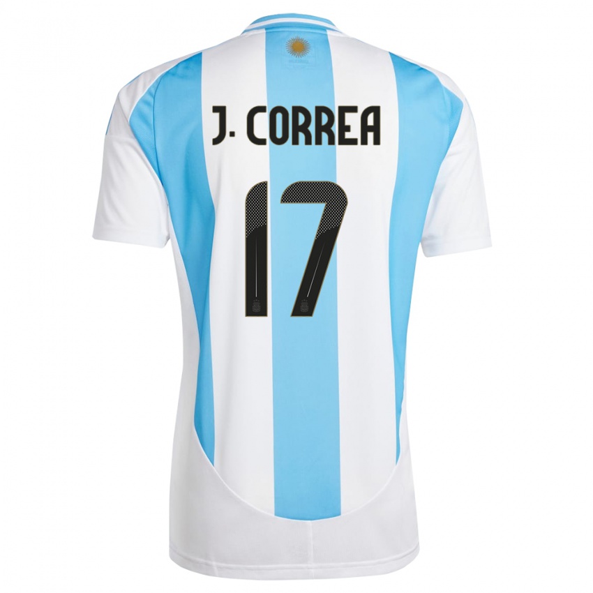 Heren Argentinië Joaquin Correa #17 Wit Blauw Thuisshirt Thuistenue 24-26 T-Shirt