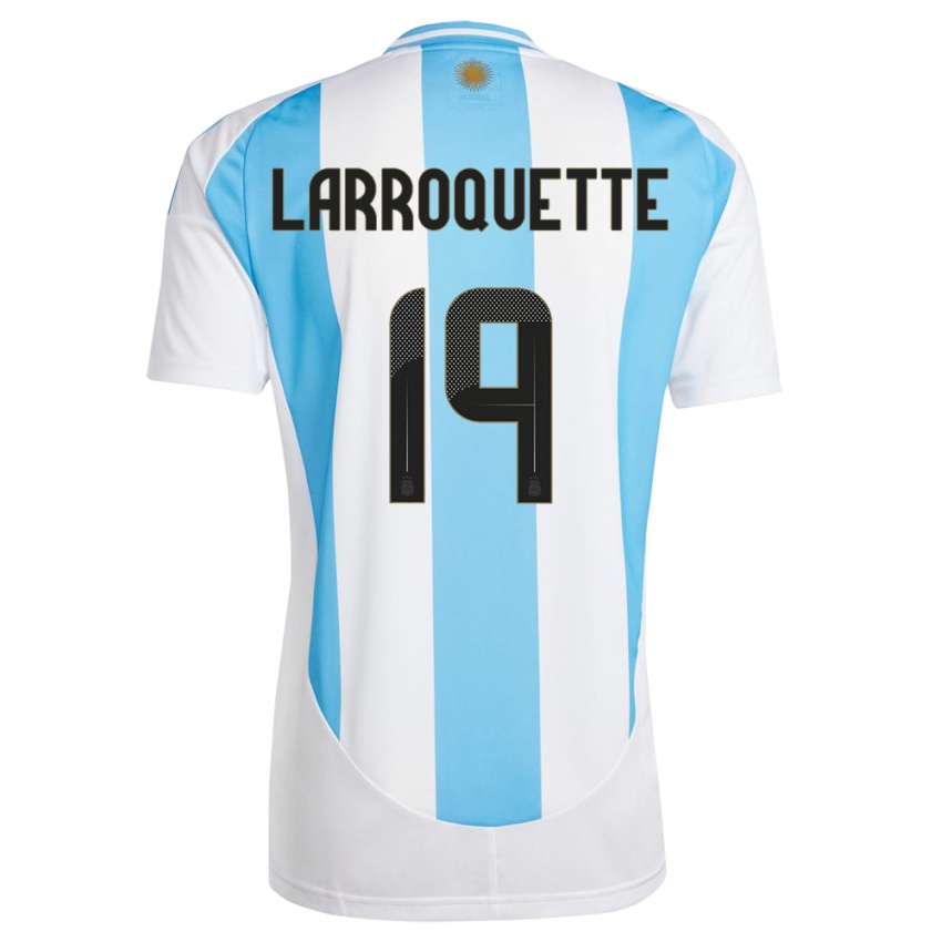 Heren Argentinië Mariana Larroquette #19 Wit Blauw Thuisshirt Thuistenue 24-26 T-Shirt