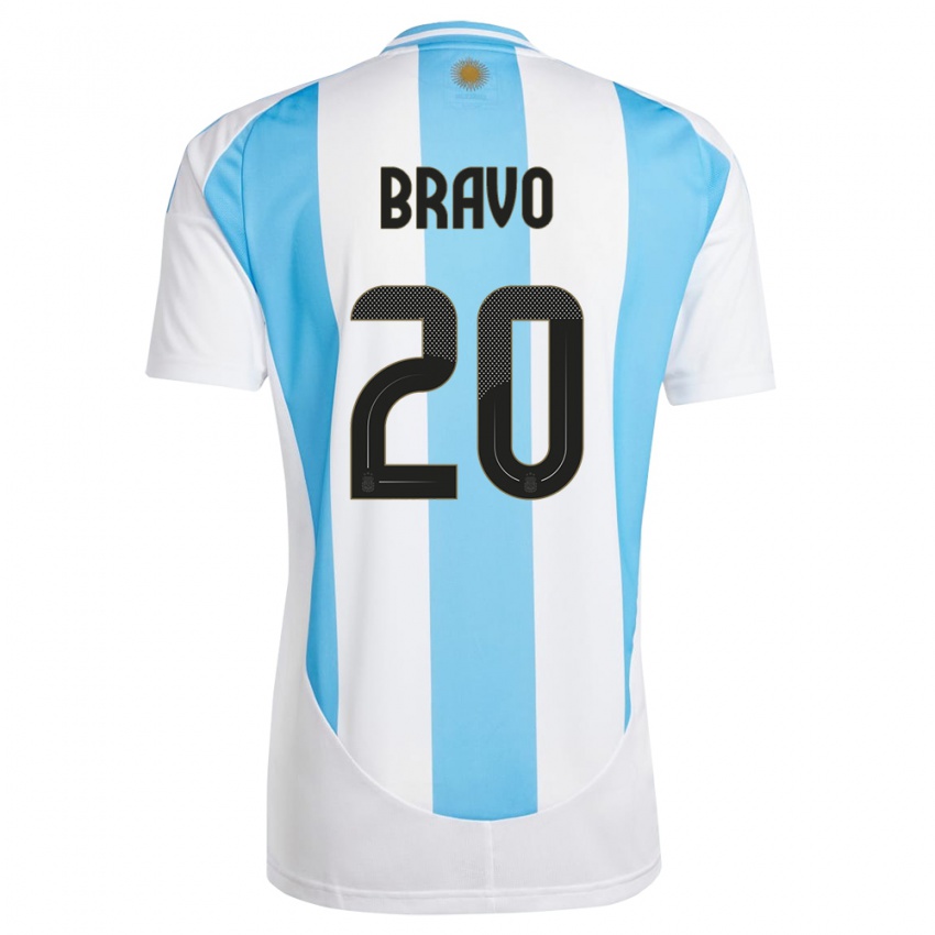 Heren Argentinië Ruth Bravo #20 Wit Blauw Thuisshirt Thuistenue 24-26 T-Shirt