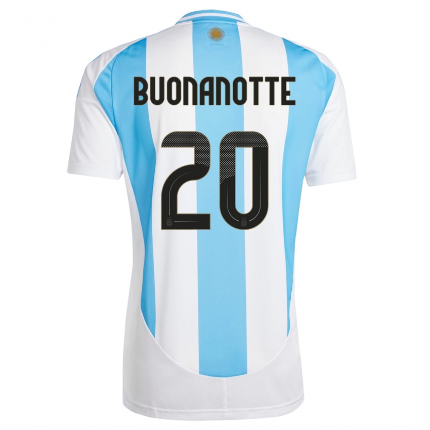 Heren Argentinië Facundo Buonanotte #20 Wit Blauw Thuisshirt Thuistenue 24-26 T-Shirt