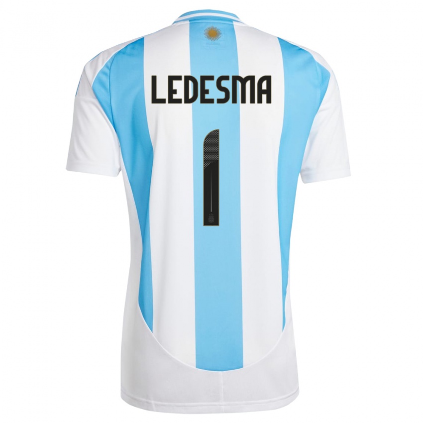 Heren Argentinië Jeremias Ledesma #1 Wit Blauw Thuisshirt Thuistenue 24-26 T-Shirt