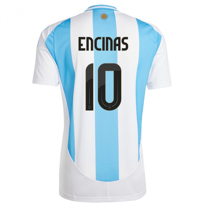 Heren Argentinië Axel Encinas #10 Wit Blauw Thuisshirt Thuistenue 24-26 T-Shirt