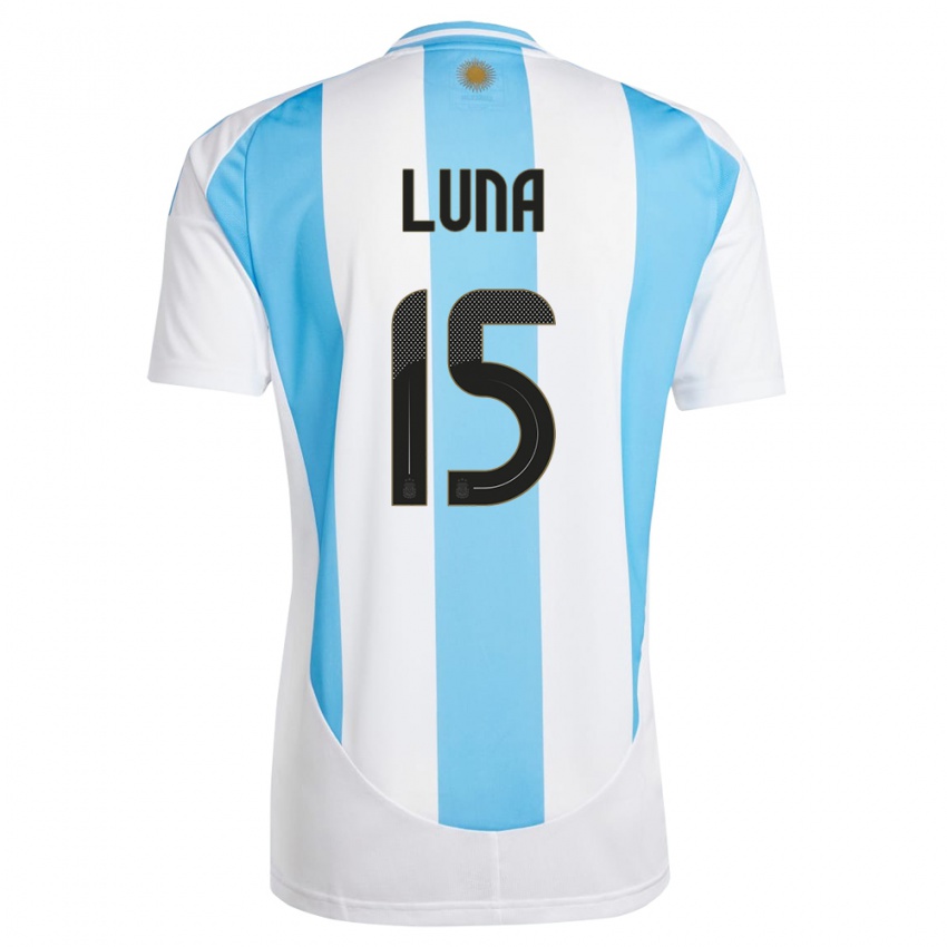 Heren Argentinië Alex Luna #15 Wit Blauw Thuisshirt Thuistenue 24-26 T-Shirt