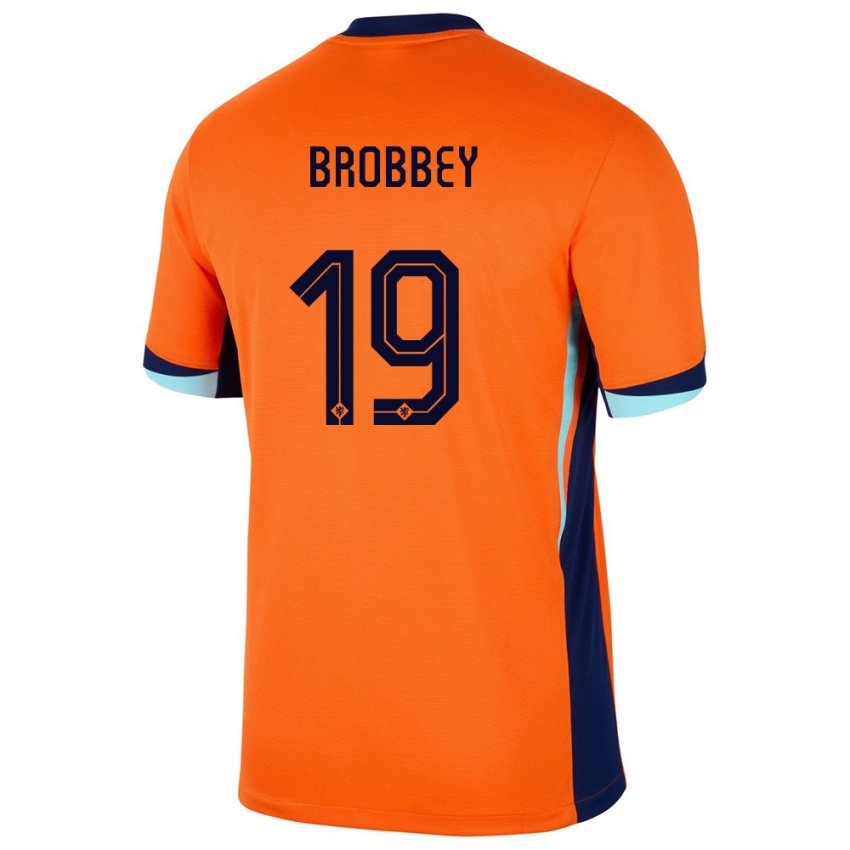 Heren Nederland Brian Brobbey #19 Oranje Thuisshirt Thuistenue 24-26 T-Shirt