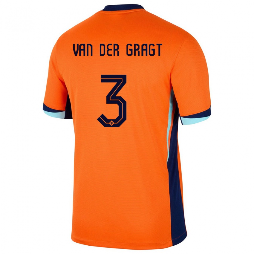 Heren Nederland Stefanie Van Der Gragt #3 Oranje Thuisshirt Thuistenue 24-26 T-Shirt