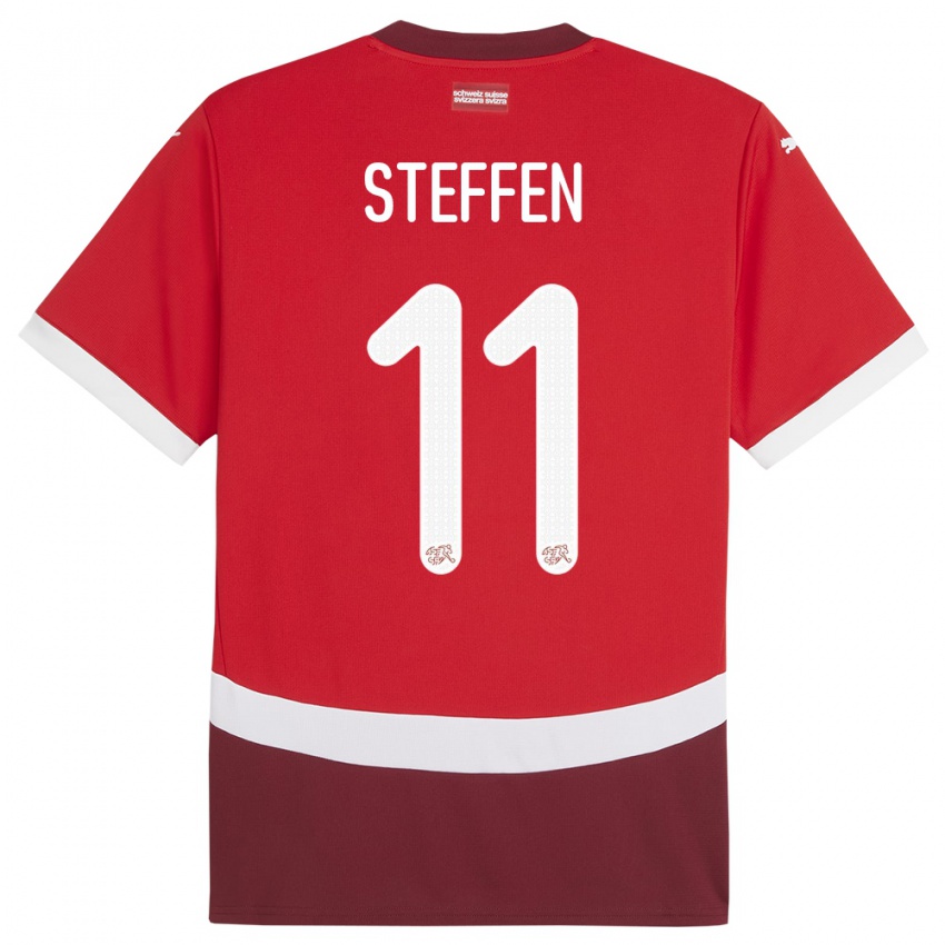 Heren Zwitserland Renato Steffen #11 Rood Thuisshirt Thuistenue 24-26 T-Shirt