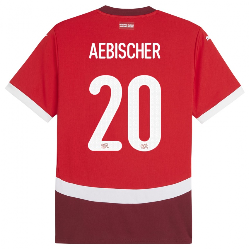 Heren Zwitserland Michel Aebischer #20 Rood Thuisshirt Thuistenue 24-26 T-Shirt