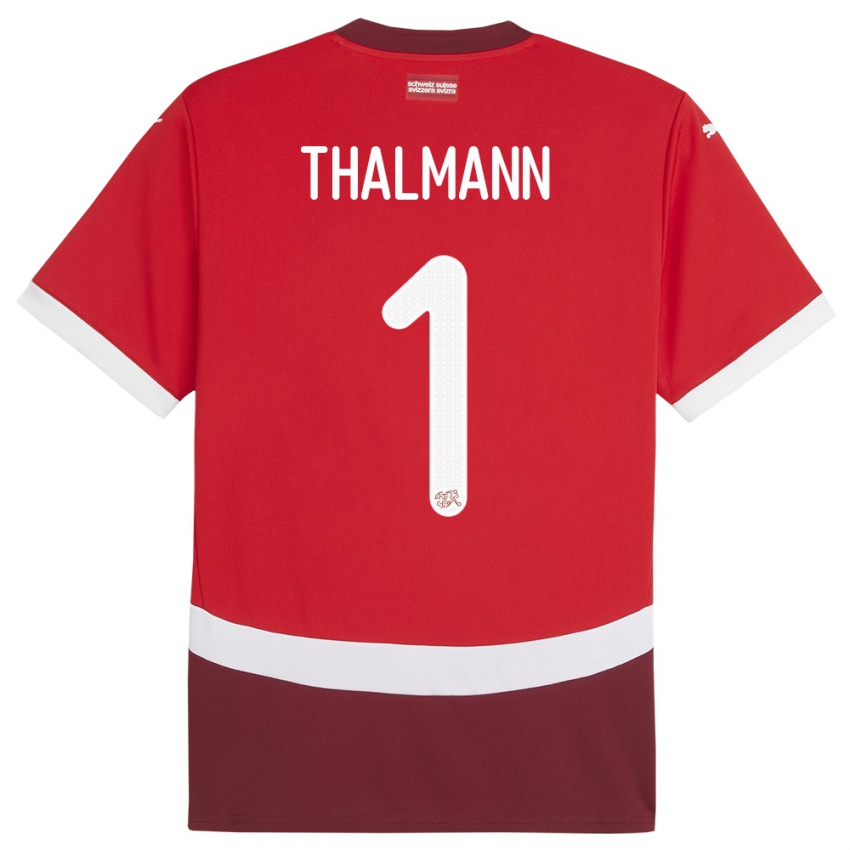 Heren Zwitserland Gaelle Thalmann #1 Rood Thuisshirt Thuistenue 24-26 T-Shirt