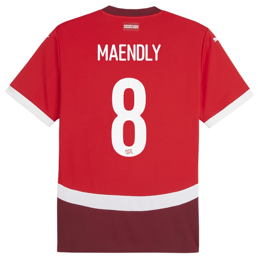 Heren Zwitserland Sandy Maendly #8 Rood Thuisshirt Thuistenue 24-26 T-Shirt