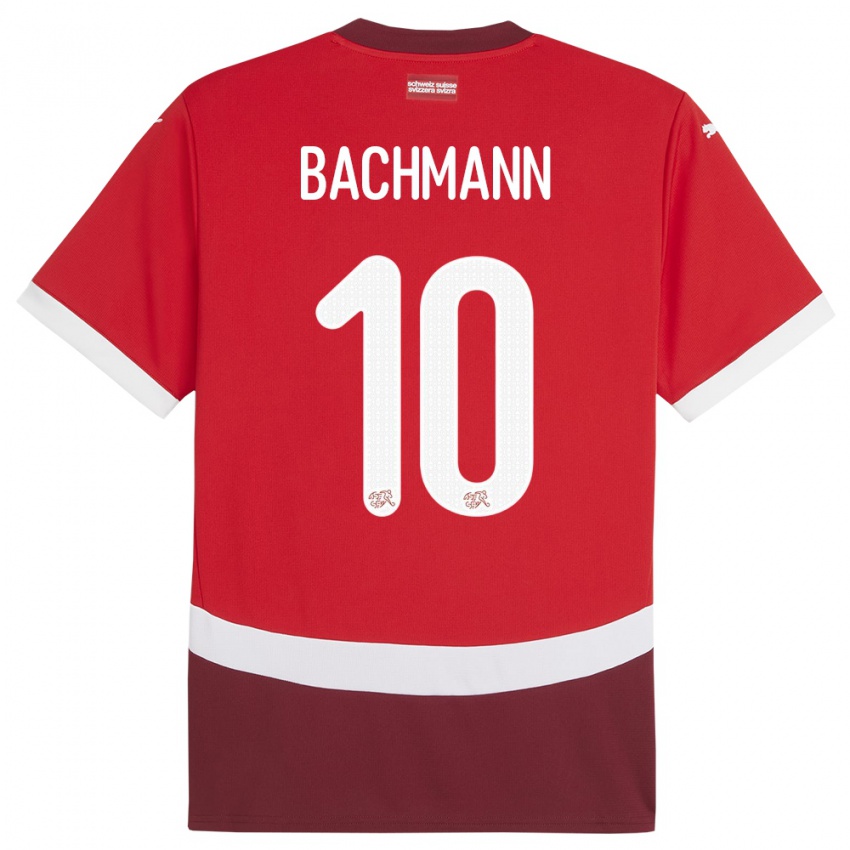 Heren Zwitserland Ramona Bachmann #10 Rood Thuisshirt Thuistenue 24-26 T-Shirt