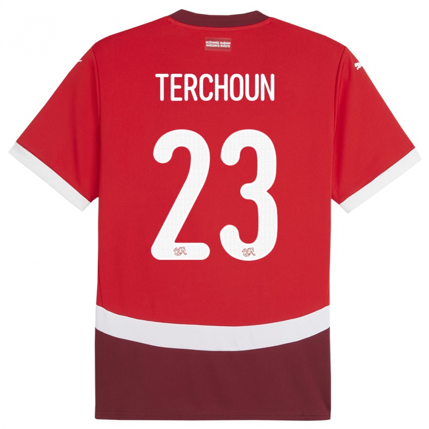 Heren Zwitserland Meriame Terchoun #23 Rood Thuisshirt Thuistenue 24-26 T-Shirt