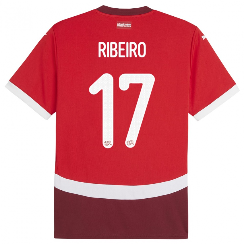 Heren Zwitserland Joel Ribeiro #17 Rood Thuisshirt Thuistenue 24-26 T-Shirt