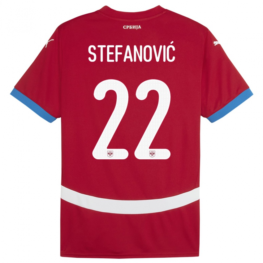 Heren Servië Dejana Stefanovic #22 Rood Thuisshirt Thuistenue 24-26 T-Shirt