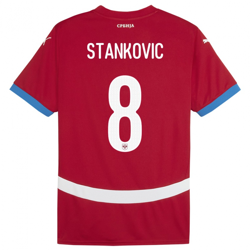 Heren Servië Nikola Stankovic #8 Rood Thuisshirt Thuistenue 24-26 T-Shirt