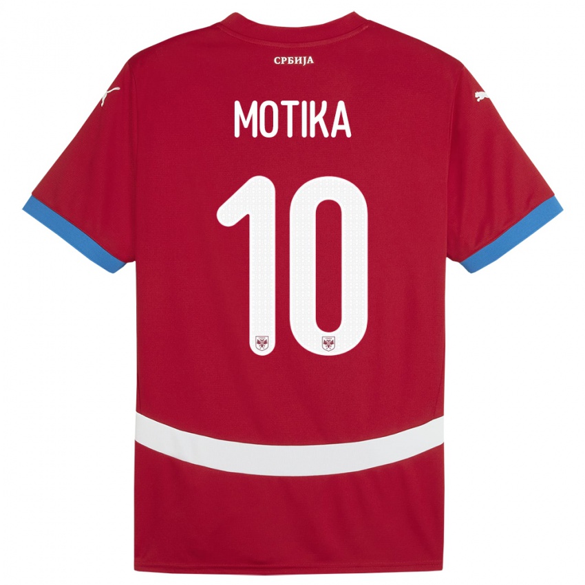 Heren Servië Nemanja Motika #10 Rood Thuisshirt Thuistenue 24-26 T-Shirt