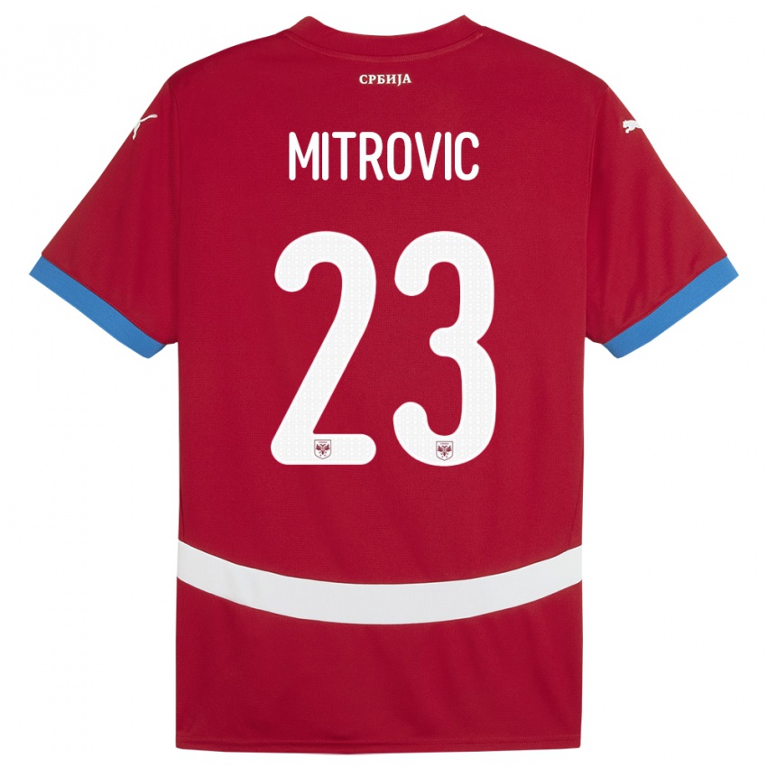 Heren Servië Vuk Mitrovic #23 Rood Thuisshirt Thuistenue 24-26 T-Shirt
