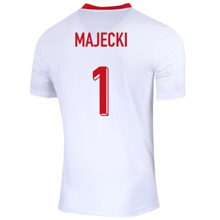 Heren Polen Radoslaw Majecki #1 Wit Thuisshirt Thuistenue 24-26 T-Shirt