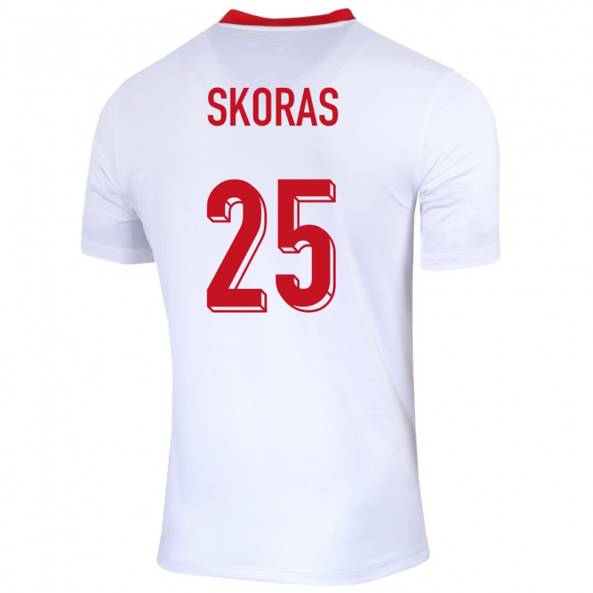 Heren Polen Michal Skoras #25 Wit Thuisshirt Thuistenue 24-26 T-Shirt