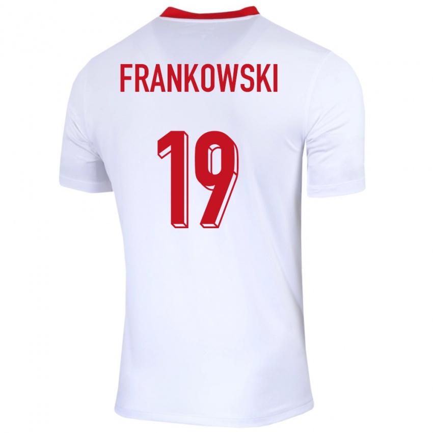 Heren Polen Przemyslaw Frankowski #19 Wit Thuisshirt Thuistenue 24-26 T-Shirt