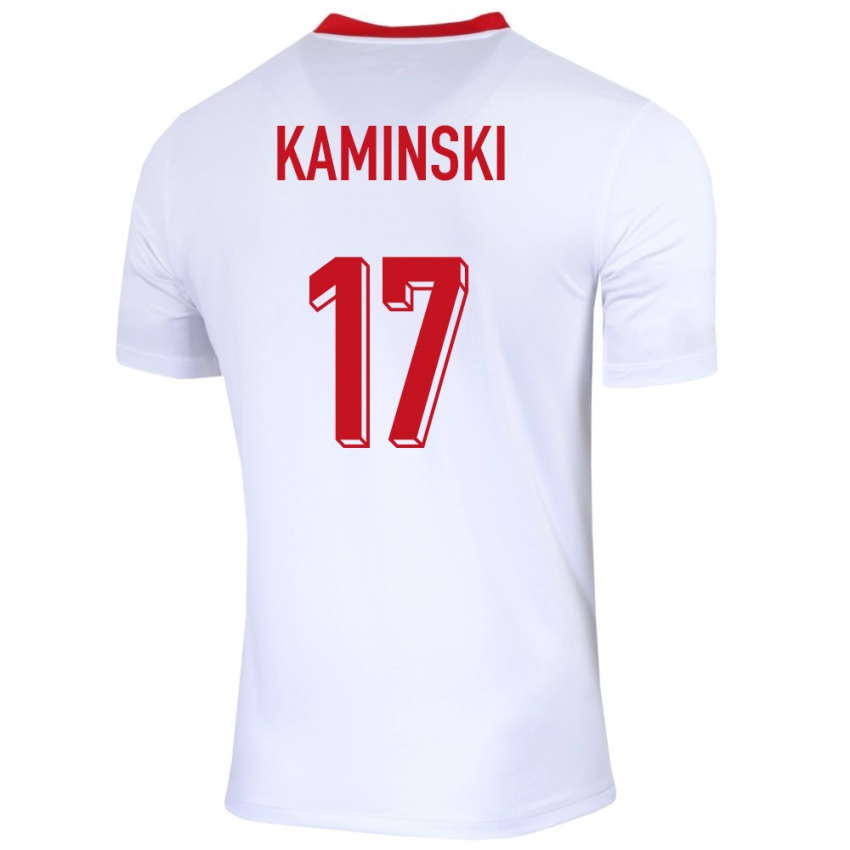 Heren Polen Jakub Kaminski #17 Wit Thuisshirt Thuistenue 24-26 T-Shirt