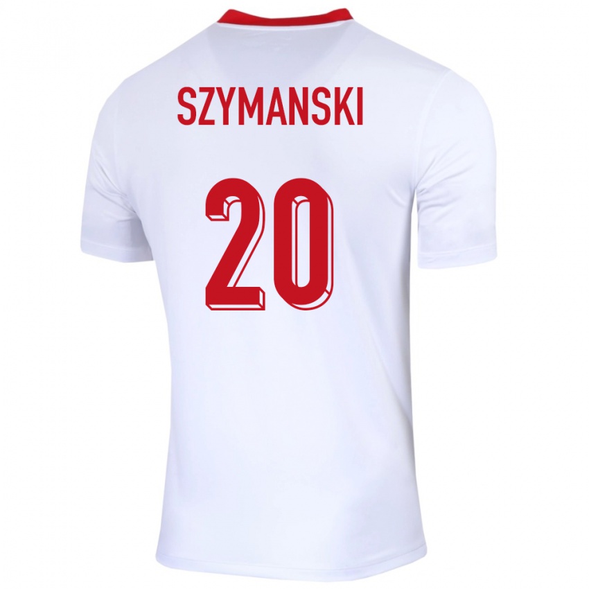 Heren Polen Sebastian Szymanski #20 Wit Thuisshirt Thuistenue 24-26 T-Shirt