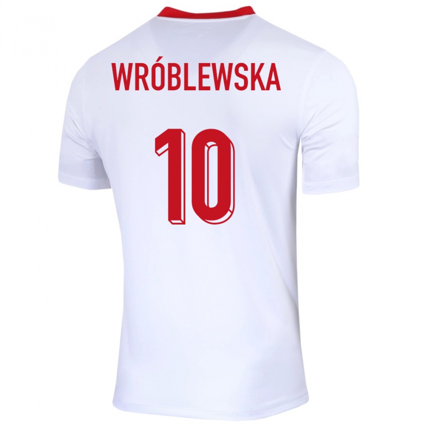 Heren Polen Joanna Wroblewska #10 Wit Thuisshirt Thuistenue 24-26 T-Shirt