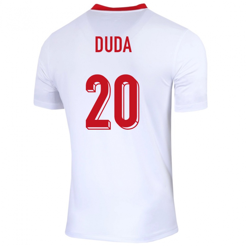 Heren Polen Kacper Duda #20 Wit Thuisshirt Thuistenue 24-26 T-Shirt