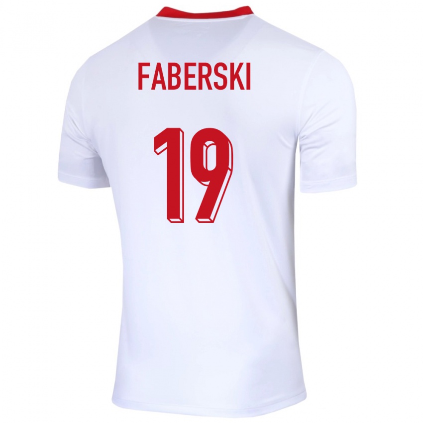 Heren Polen Jan Faberski #19 Wit Thuisshirt Thuistenue 24-26 T-Shirt