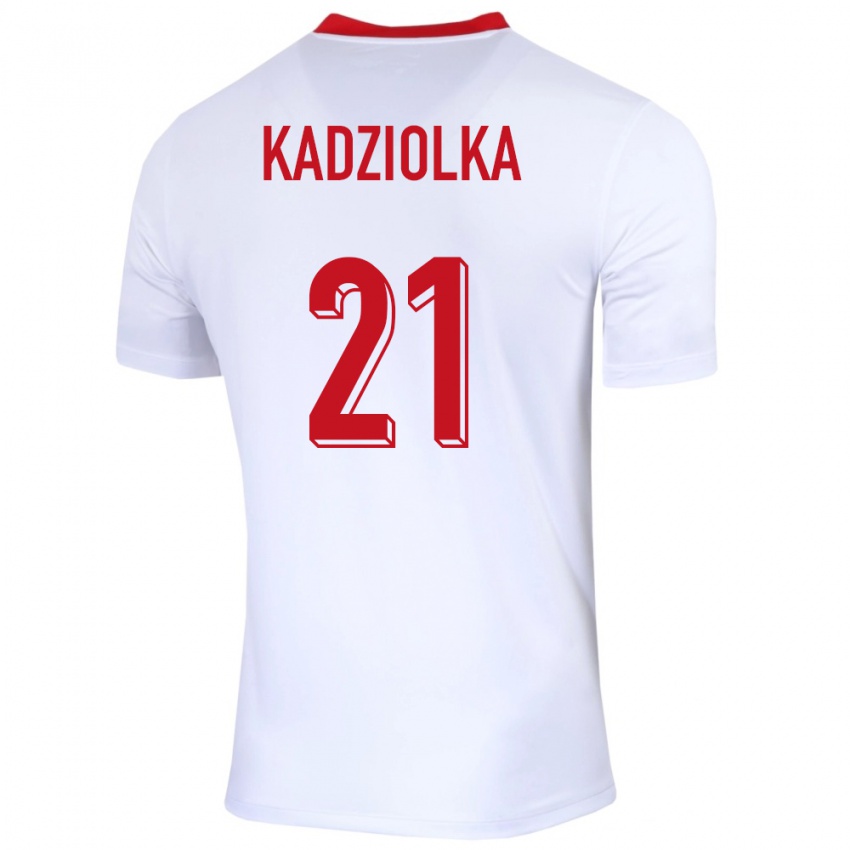 Heren Polen Szymon Kadziolka #21 Wit Thuisshirt Thuistenue 24-26 T-Shirt