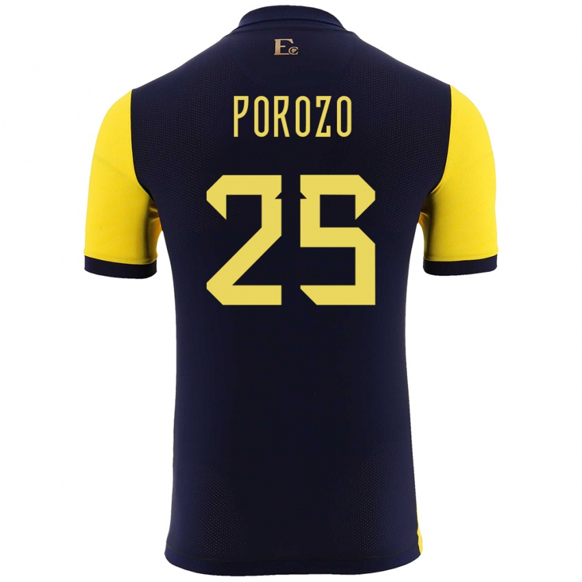 Heren Ecuador Jackson Porozo #25 Geel Thuisshirt Thuistenue 24-26 T-Shirt