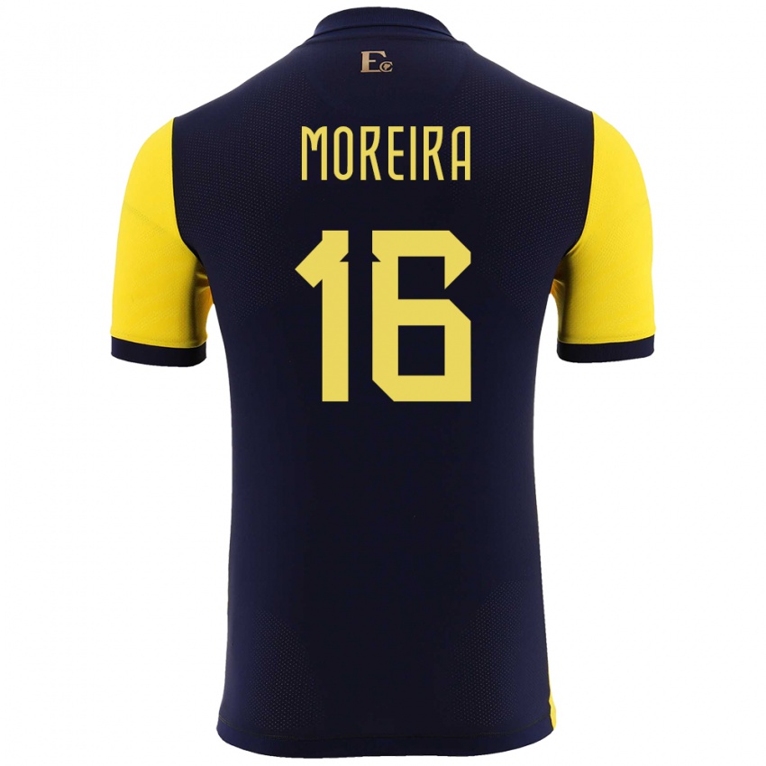 Heren Ecuador Ligia Moreira #16 Geel Thuisshirt Thuistenue 24-26 T-Shirt