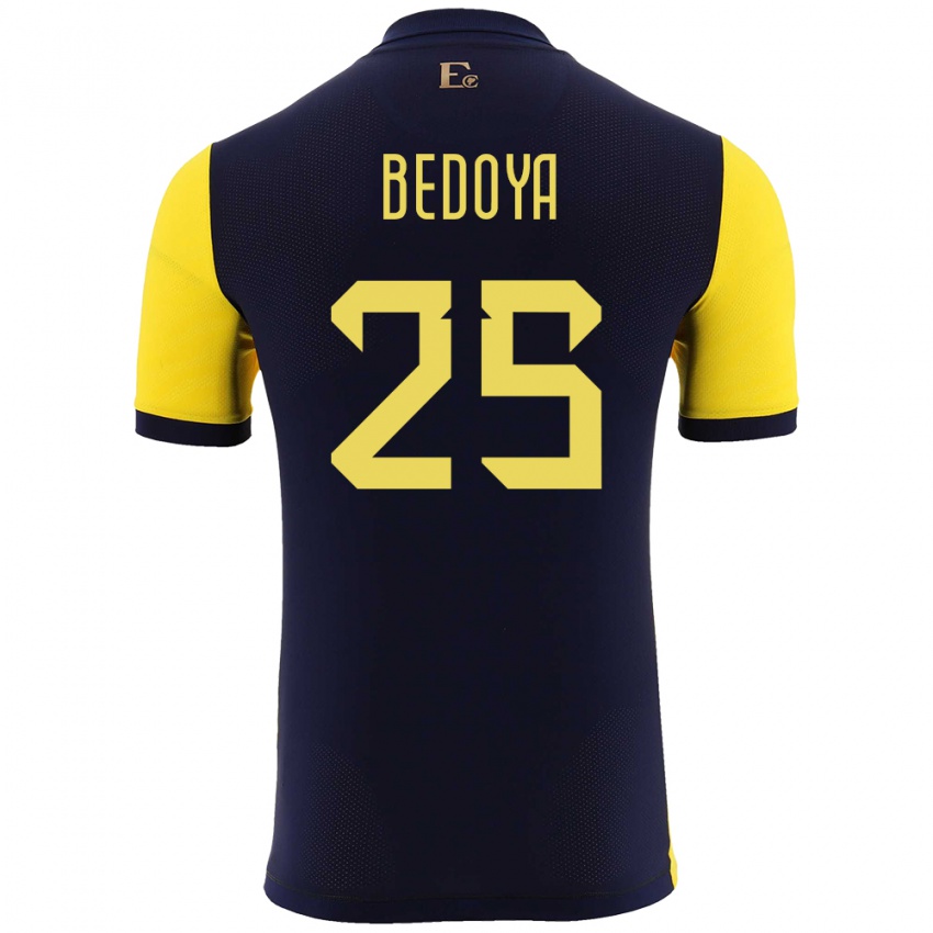 Heren Ecuador Jaydah Bedoya #25 Geel Thuisshirt Thuistenue 24-26 T-Shirt