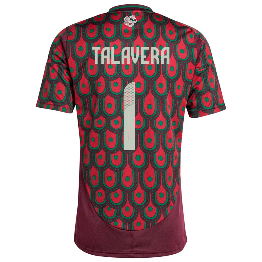 Heren Mexico Alfredo Talavera #1 Kastanjebruin Thuisshirt Thuistenue 24-26 T-Shirt