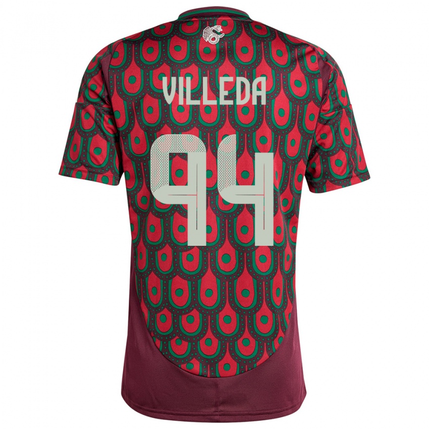 Heren Mexico Melany Villeda #94 Kastanjebruin Thuisshirt Thuistenue 24-26 T-Shirt