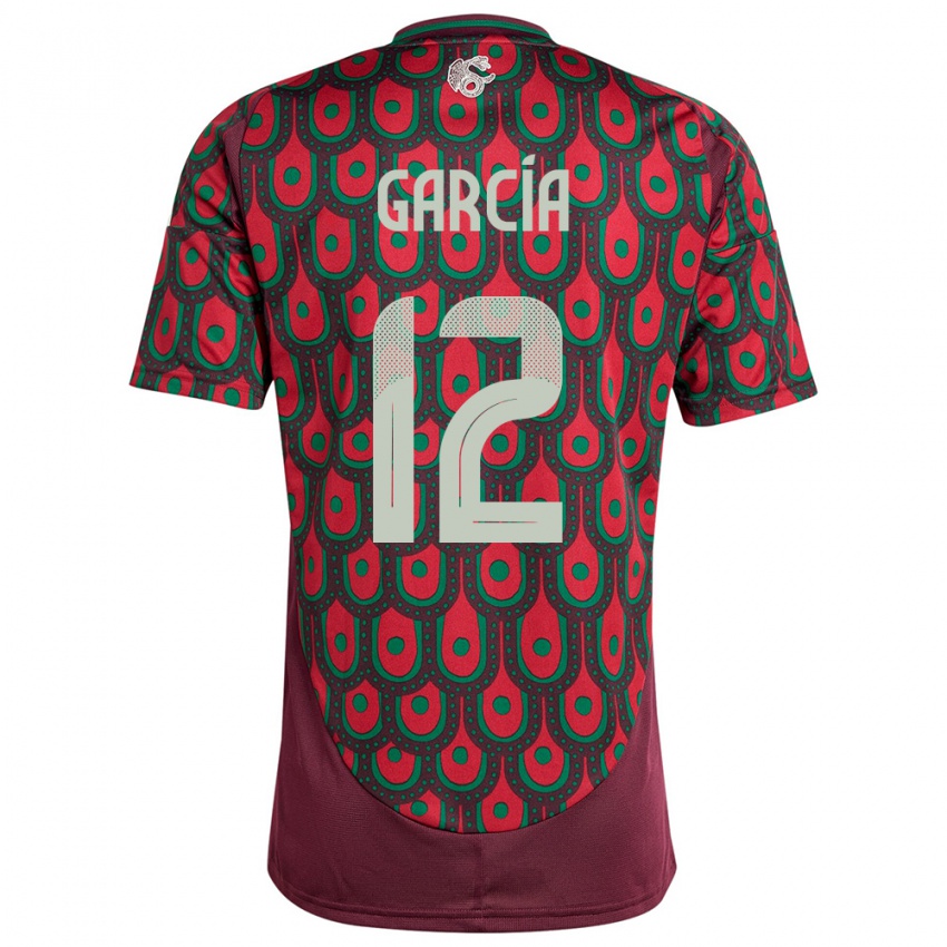 Heren Mexico Eduardo Garcia #12 Kastanjebruin Thuisshirt Thuistenue 24-26 T-Shirt