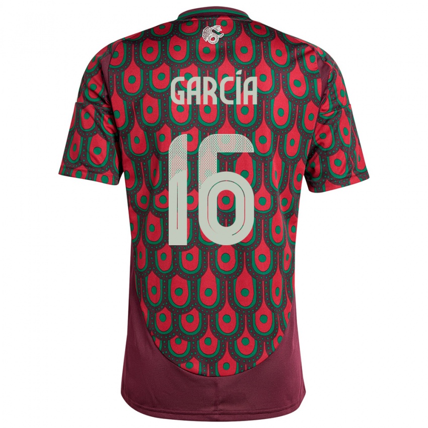 Heren Mexico Uziel Garcia #16 Kastanjebruin Thuisshirt Thuistenue 24-26 T-Shirt