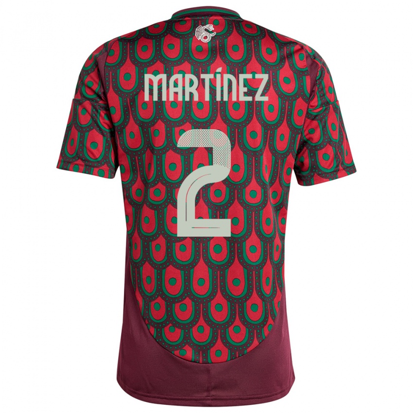 Heren Mexico Emilio Martinez #2 Kastanjebruin Thuisshirt Thuistenue 24-26 T-Shirt