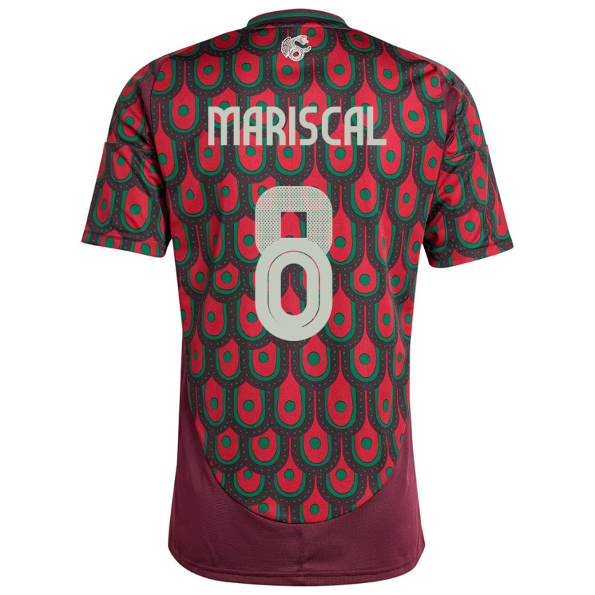 Heren Mexico Salvador Mariscal #8 Kastanjebruin Thuisshirt Thuistenue 24-26 T-Shirt