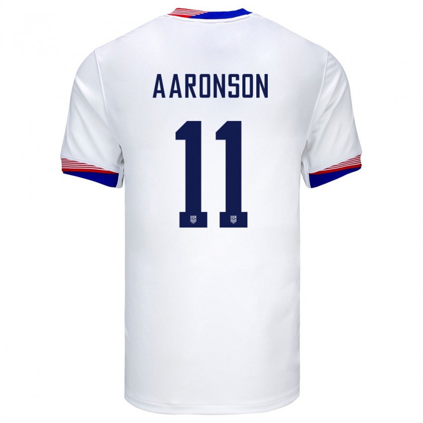 Heren Verenigde Staten Brenden Aaronson #11 Wit Thuisshirt Thuistenue 24-26 T-Shirt
