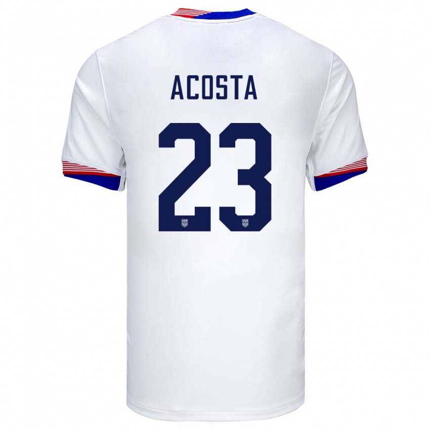 Heren Verenigde Staten Kellyn Acosta #23 Wit Thuisshirt Thuistenue 24-26 T-Shirt