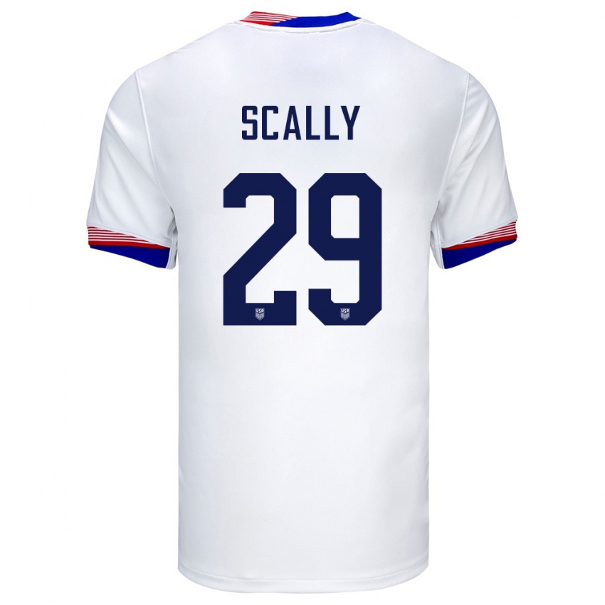 Heren Verenigde Staten Joseph Scally #29 Wit Thuisshirt Thuistenue 24-26 T-Shirt